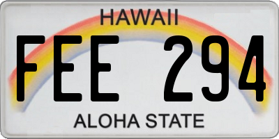 HI license plate FEE294