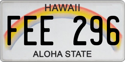 HI license plate FEE296
