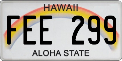 HI license plate FEE299