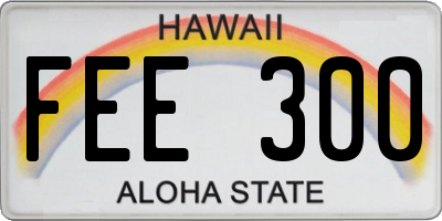 HI license plate FEE300