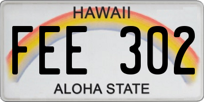HI license plate FEE302