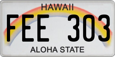 HI license plate FEE303