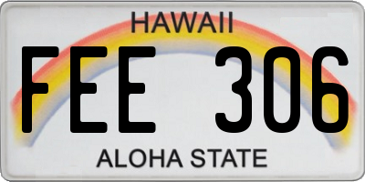 HI license plate FEE306