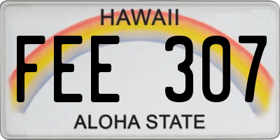 HI license plate FEE307