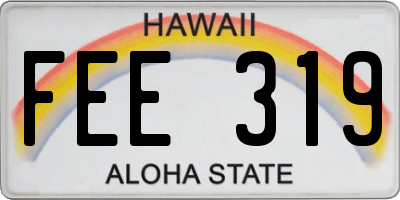 HI license plate FEE319