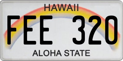 HI license plate FEE320