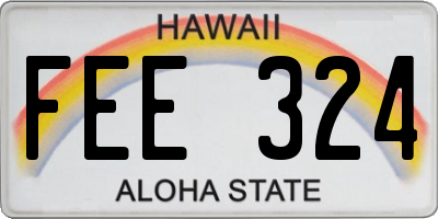 HI license plate FEE324