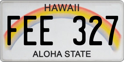 HI license plate FEE327