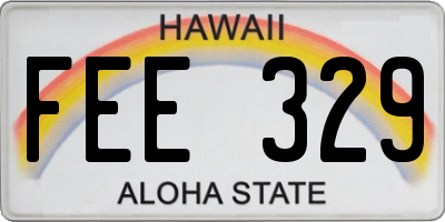HI license plate FEE329