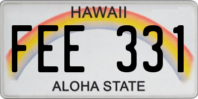 HI license plate FEE331