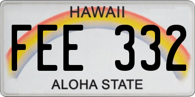 HI license plate FEE332