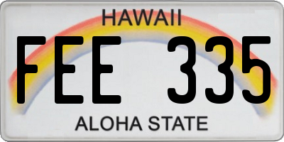 HI license plate FEE335