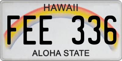 HI license plate FEE336