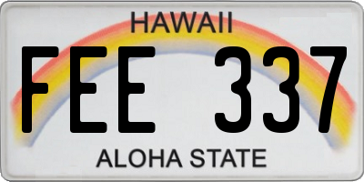 HI license plate FEE337