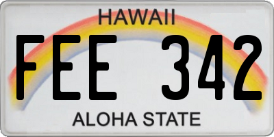HI license plate FEE342