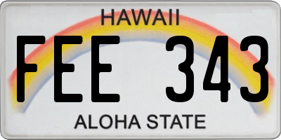 HI license plate FEE343