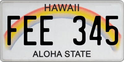 HI license plate FEE345