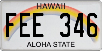 HI license plate FEE346