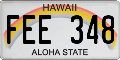 HI license plate FEE348