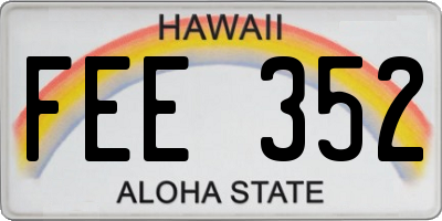 HI license plate FEE352