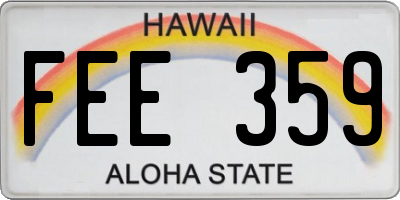HI license plate FEE359