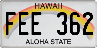 HI license plate FEE362