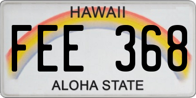 HI license plate FEE368