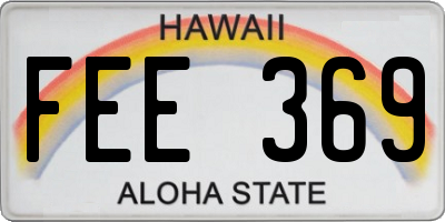 HI license plate FEE369