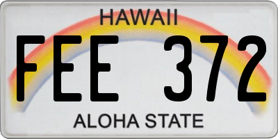 HI license plate FEE372