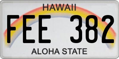 HI license plate FEE382