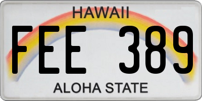 HI license plate FEE389