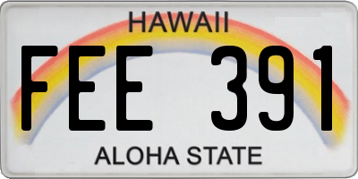 HI license plate FEE391