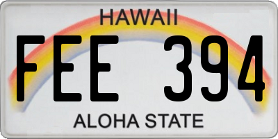 HI license plate FEE394