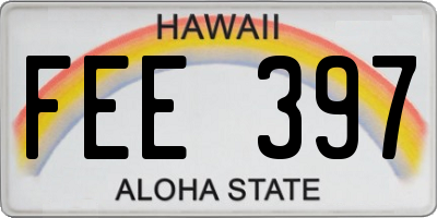 HI license plate FEE397