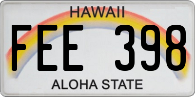 HI license plate FEE398