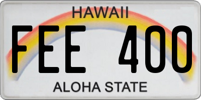 HI license plate FEE400