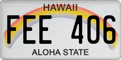 HI license plate FEE406
