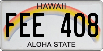 HI license plate FEE408