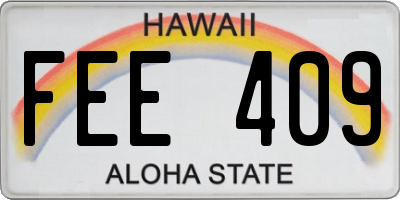 HI license plate FEE409