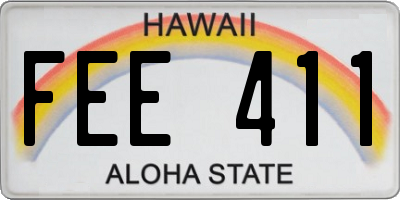 HI license plate FEE411