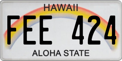 HI license plate FEE424