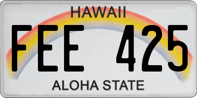 HI license plate FEE425