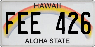 HI license plate FEE426