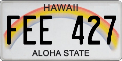HI license plate FEE427
