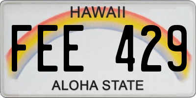 HI license plate FEE429