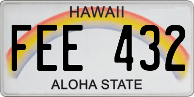HI license plate FEE432