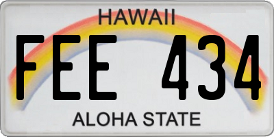 HI license plate FEE434