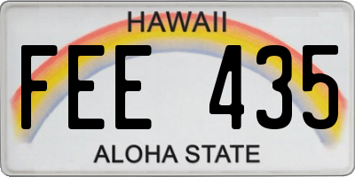 HI license plate FEE435