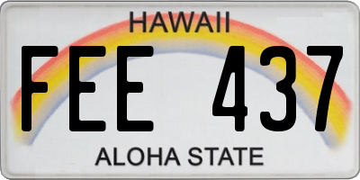 HI license plate FEE437