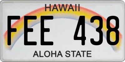 HI license plate FEE438